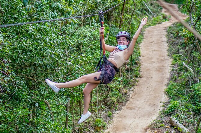 Adrenaline experience from Cancun Atvs Ziplines and a Mayan Cenote - Swimming in a natural Mayan cenote
