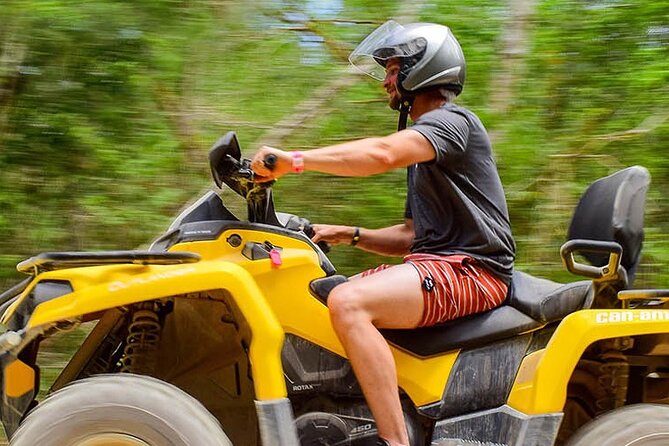 Adrenaline Tour from Cancún, ATV, Zipline, Cenote and Lunch - One hour on a shared ATV