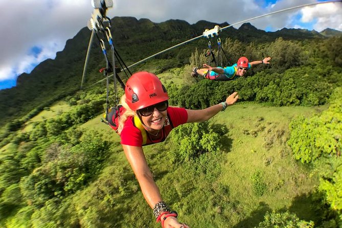 AdrenaLine Zipline Tour with WaterZip by Outfitters Kauai - The WaterZip and Bamboo Pool stop