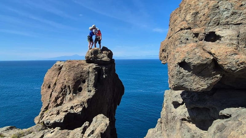 Agaete: Gran Canaria Coasteering. Marine Ferrata and Zipline - Snorkeling in the clear Atlantic water
