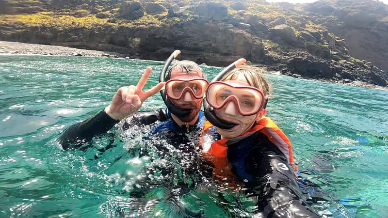 Agaete: Gran Canaria Coasteering. Marine Ferrata and Zipline - The final climb and view back over the route