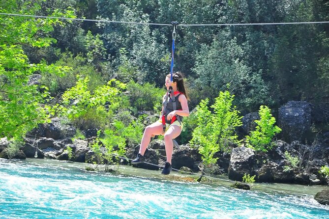 Alanya 3 in 1 Full Day Rafting Tour Zipline and Quad Bike - Rafting through rapids and cold mountain water