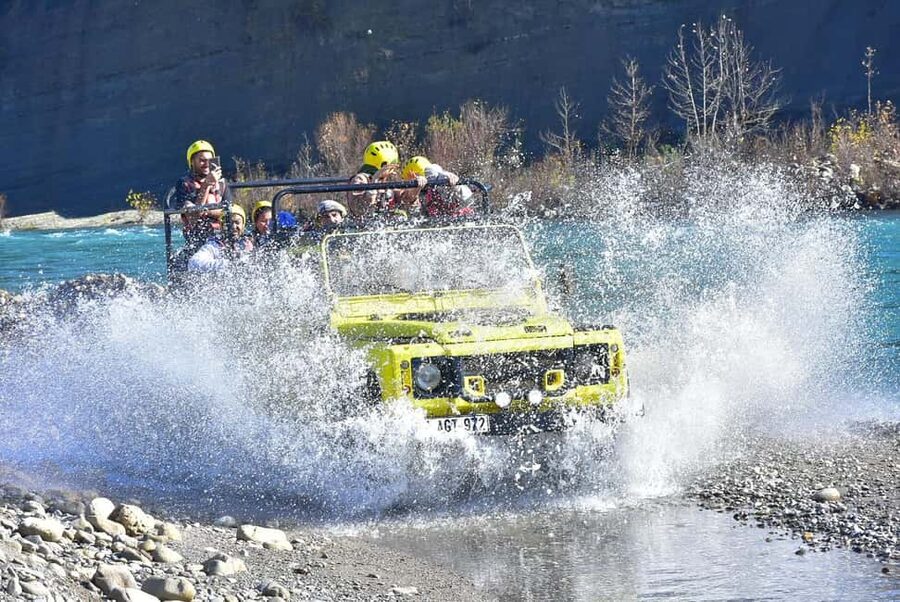 Alanya/Side/Antalya: Rafting, Zipline, Quad & Jeep Safari - Swimming in cold canyon water