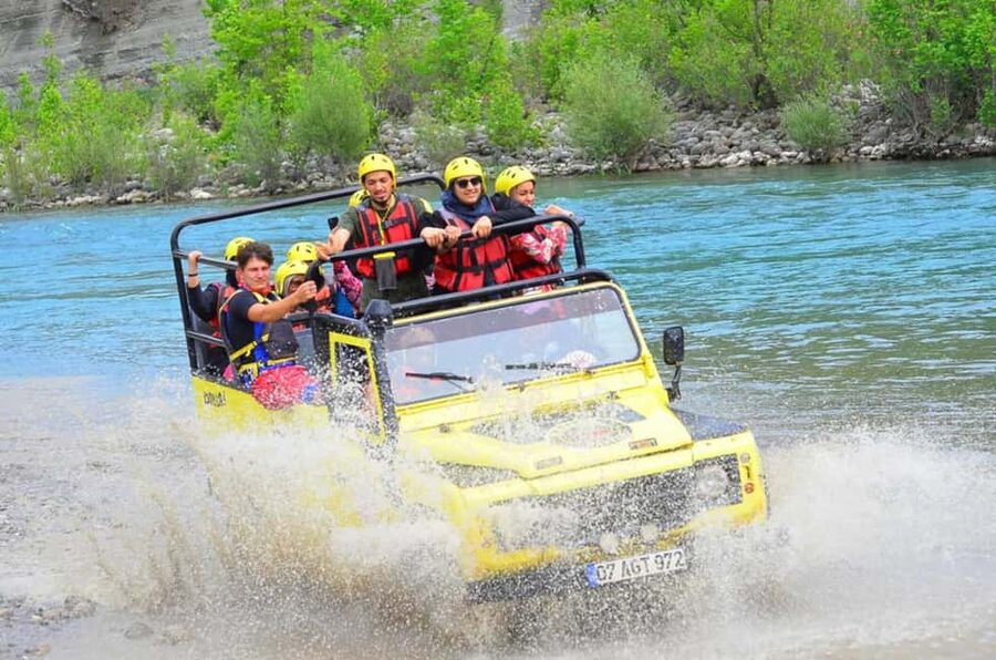 Alanya/Side/Antalya: Rafting, Zipline, Quad & Jeep Safari - Ziplining above the river