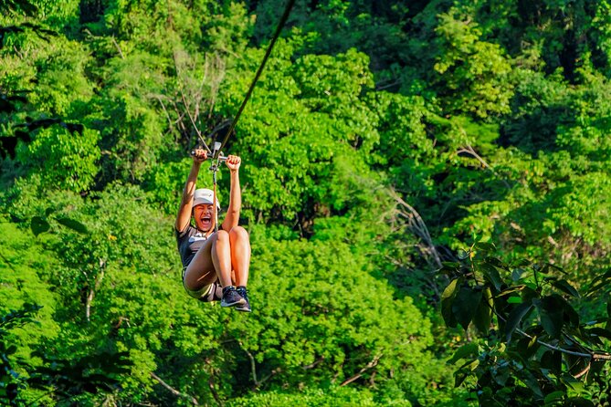 All-in-one PV Experience: Suspension bridge, Quads, Buggies, Ziplines and Mules - Crossing El Jorullo Bridge above the river country