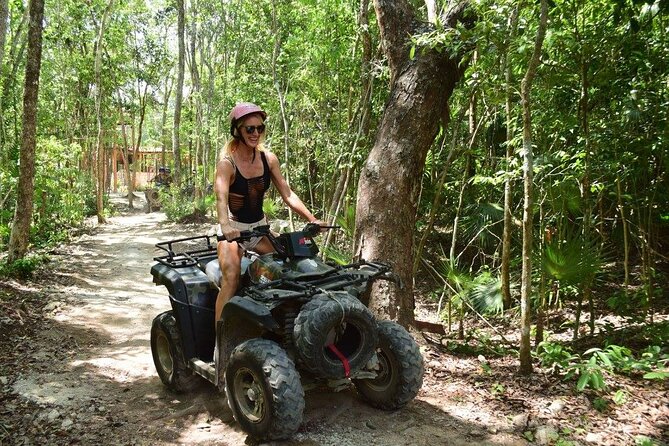Amazing ATV (single) Cenote and Ziplines with Transfer from Playa del Carmen - Lunch, water, and the extra costs