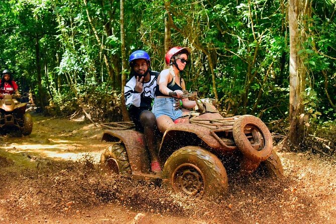 Amazing ATV with Zip Lines and Swim in Cenote with Round Transportation - A five-hour outing built around three kinds of fun