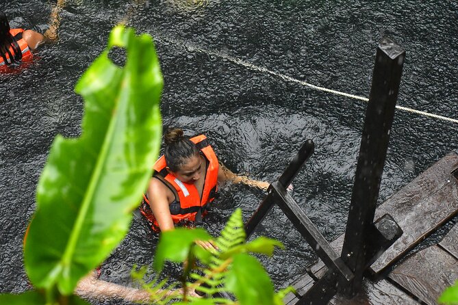 ATV adventure with cenote, ziplines, snack and transport from Cancun or Riviera - A Mayan cenote with a choice of entry