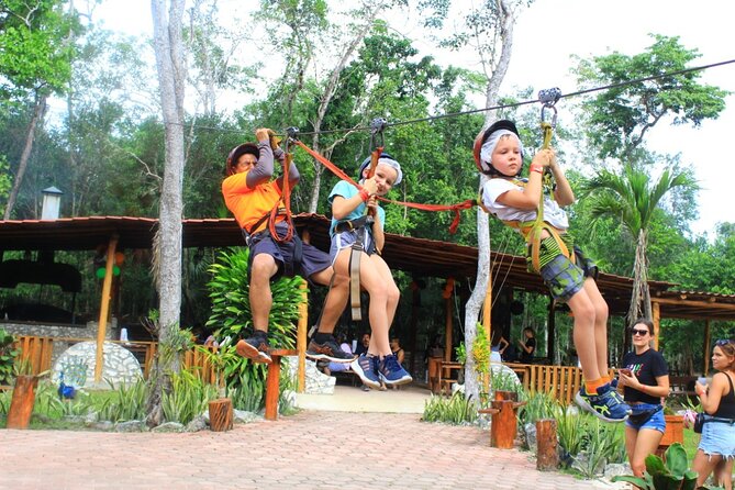 ATV Adventure with Ziplines & Cenote from Playa del Carmen - Three ziplines above the jungle