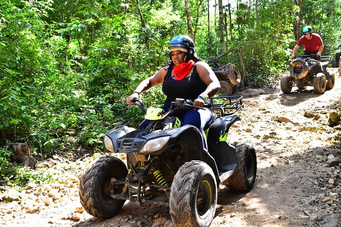 ATV's (shared), Ziplines & Cenote! Half-Day with Transportation from Cancun - Zip lines with hands-on instruction