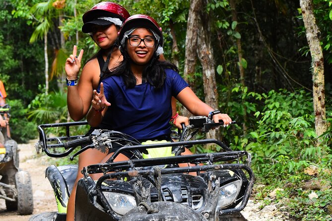 ATV (shared), Horse Back Riding, Ziplines, & Cenote from Cancún - Zip lines above the jungle canopy