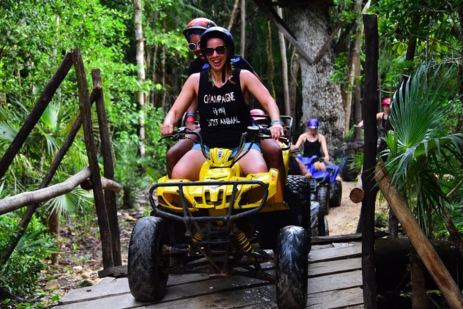 ATV (shared), Horse Back Riding, Ziplines, & Cenote from Cancún - Cooling off in a semi-open cenote
