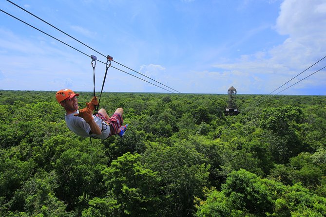 ATV Single & Zip Line from Cancun - Flying above the trees on the zip line