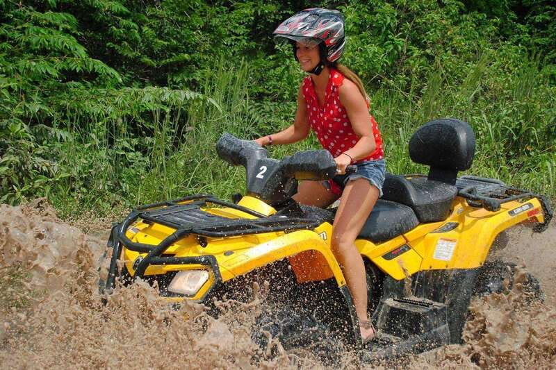 Atv , Zipline and cenote swim experience in the jungle! - Getting fitted for jungle activities