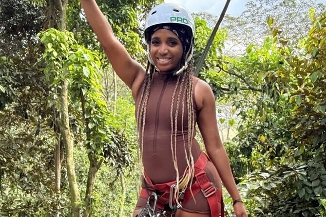 ATV Zipline Nature Walk Swing over Wishing River Kingston Jamaica - Swinging above the Wishing River