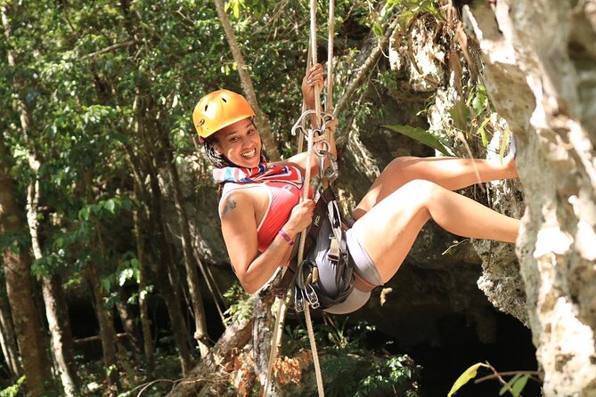 Atv Ziplines Cenote Mayan energy - The climbing wall and rappel section