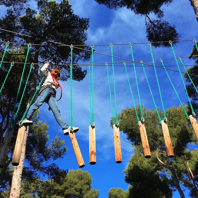 Bosc Aventura Salou: Extreme Ziplines - Starting with the dark-blue course