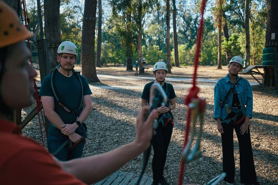 Busselton: Forest Adventure with Zip Lining and Rope Course - Building toward the 19-metre course