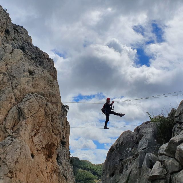 Caminito del Rey: Vía Ferrata Rappeling & Zip-Lining - The 30-meter zip-line adds a burst of fun