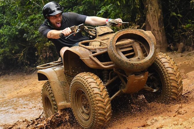 Cancun ATV Jungle Adventure, Ziplines, Cenote and Tequila Tasting - Cooling off at Cenote Verde Lucero