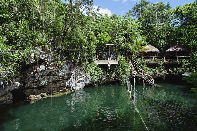 Cancun Extreme Zipline Canopy Tour - The cenote provides the cool-down