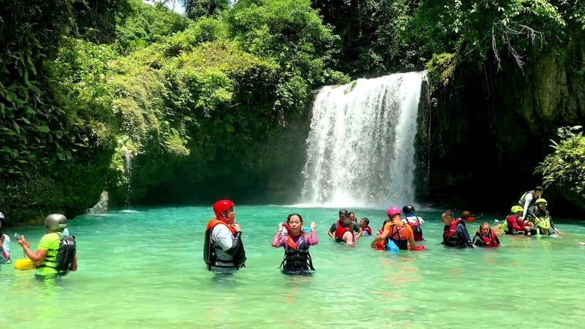 Cebu: Kawasan Falls Canyoneering & Zipline Experience - Reaching the Turquoise Pools at Kawasan Falls