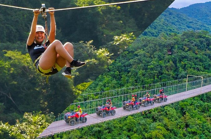 Combo ATV Jorullo Bridge + zip lines + mule ride - Crossing Jorullo Bridge above the Cuale River