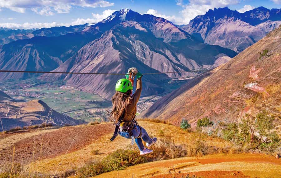 Cusco: Zipline + ATV's | Salt Mines of Maras and Moray | - Four zipline cables above the Sacred Valley
