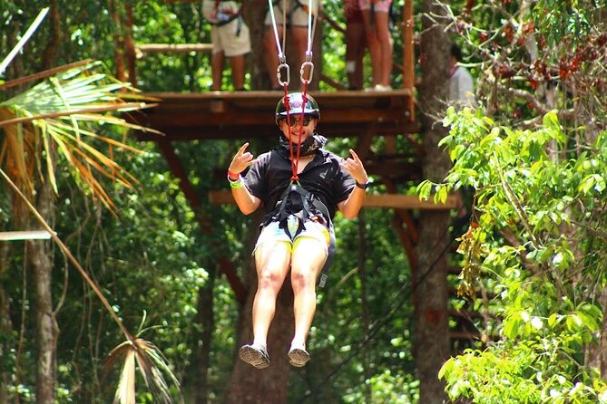 Day Tour with ATV, Zipline and Cenote Adventure from Cancun - Ziplines and hanging bridges for first-timers