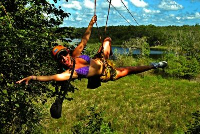 Drive an Atv shared, swim in a Cenote and ziplines in the Cancun