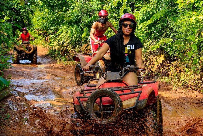 Drive an Atv shared, swim in a Cenote and ziplines in the Cancun - Cooling off in the sacred cenote