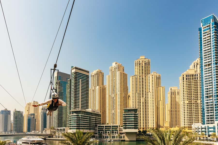 Dubai: Marina Ziplining with Photos, Video and Meal - The Five Guys meal and how it affects value