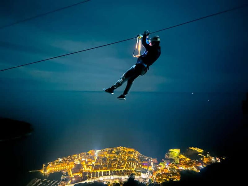 Dubrovnik Night Zipline Experience - Seeing Dubrovnik from Srđ Hill after dark
