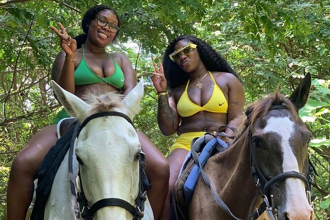 Dunn's River Falls Climb, Zipline and Horseback Riding Private Tour - Horseback riding along the beach and through the waves