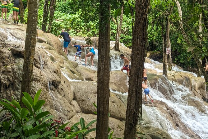 Dunns River Falls, Rafting, Zipline & Horseback from Montego Bay - White River bamboo rafting and the biggest caution