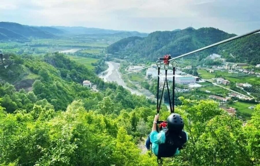 Durres/Golem: Zipline Albania and Petrela Castle - The ride above Petrela’s wooded hills