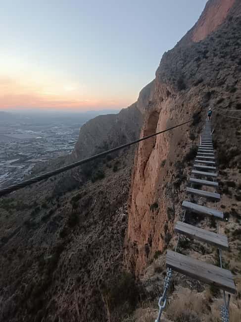 Elda: El Bolón via ferrata with zipline and abseiling - Starting at the foot of Sierra de Bolón