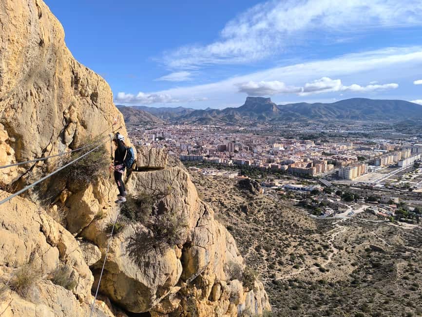 Elda: El Bolón via ferrata with zipline and abseiling - What the guides and equipment add