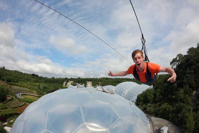England’s Fastest Zipline at the Eden Project - Climbing the tower and launching into the ride