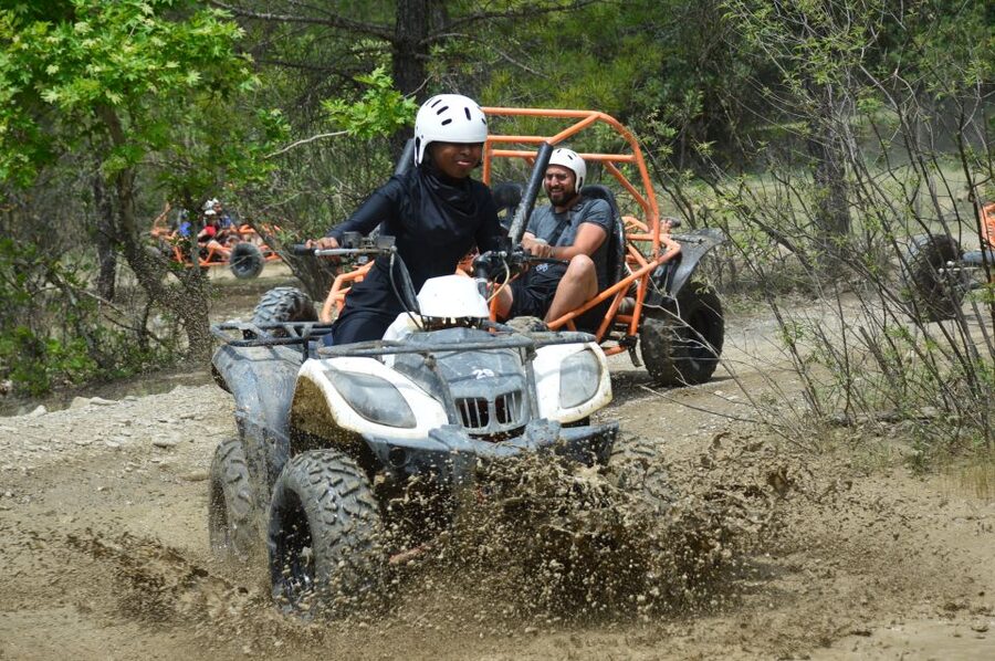 From Belek: Fully Combo Zipline, Quad Safari, Rafting, Lunch - A quick zipline above the trees