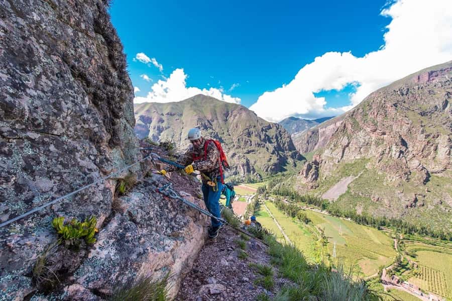 From Cusco: Via Ferrata & Zip Line with lunch - Getting fitted for the Via Ferrata