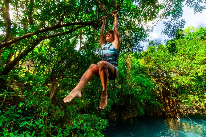 From Playa del Carmen ATV Adventure with Ziplines, Cenote - Three ziplines, then a cenote jump