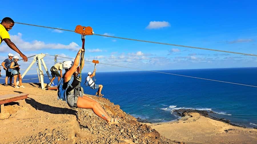 From Santa Maria: Sal island Zipline Experience (Official) - At the top of Serra Negra