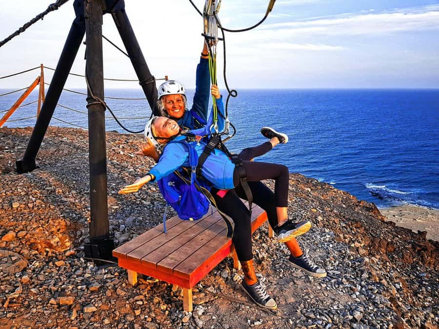 From Santa Maria: Sal island Zipline Experience (Official) - The uphill walk to the launch point