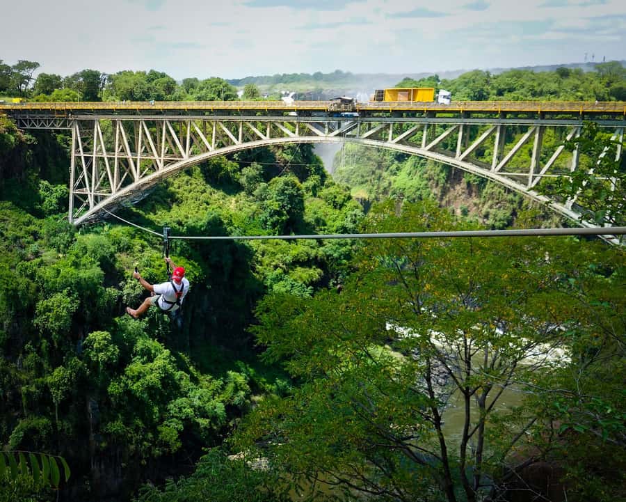 From Victoria Falls: Zip Line from the Victoria Falls Bridge - The Victoria Falls Bridge launch point
