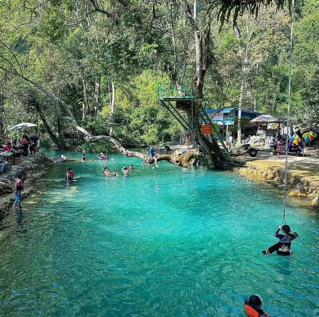 From Vientiane: Vang Vieng Tour with Cave Kayak & Zipline - Transport, timing, and group size