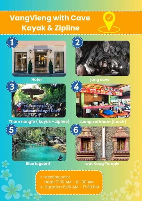 From Vientiane: Vang Vieng Tour with Cave Kayak & Zipline - Lunch at Laung Xai Kham Restaurant is a short reset