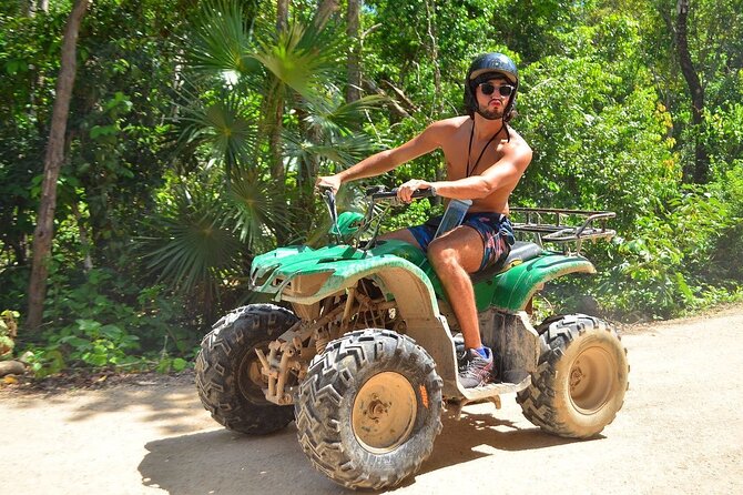Full Adrenaline Day in Tulum! ATVs, Zipline, Cenote, Rappel, Food - Zip lines above the tree canopy