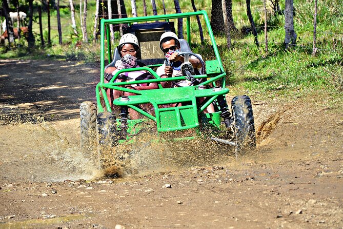 Full-Day La Hacienda Dune Buggy with Zipline & Horseback Activity - Getting muddy on the dune buggy course