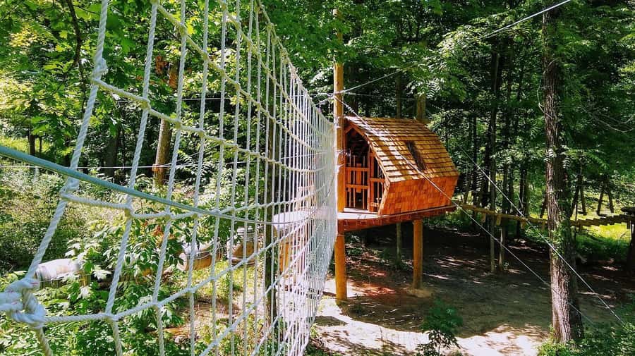 Galena: Aerial Adventure Park- Long Hollow Canopy Tours - Two treehouses add a playful pause
